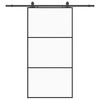 vidaXL Drzwi przesuwne z zestawem okuć czarne 102x205 cm ESG szkło