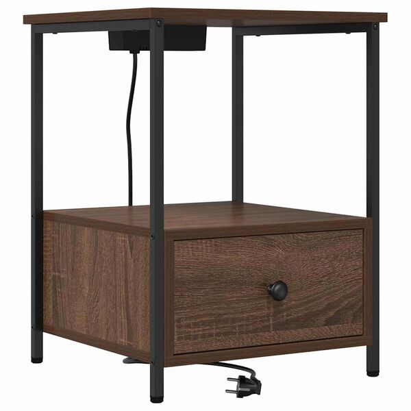 vidaXL Szafka Nocna z szufladą Brązowy dąb 42 x 41 x 56 cm