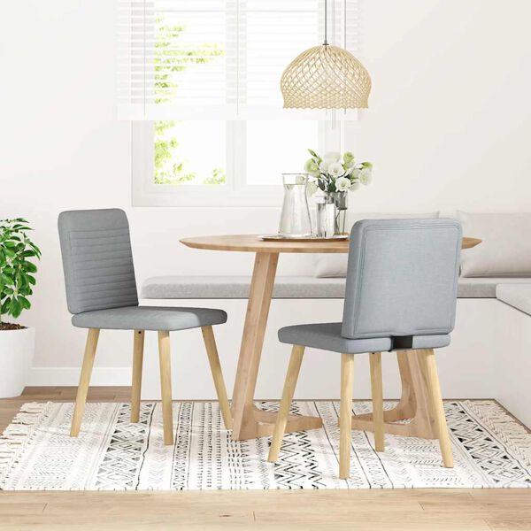 vidaXL Krzesła stołowe, 2 szt., jasnoszare, obite tkaniną