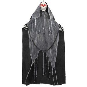 vidaXL Wiszący ponury żniwiarz na Halloween SPOOKA Czarny 112 x 164 cm