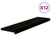 vidaXL Stopnie schodowe 12 szt. brązowoczarne 100x25x2 cm lite drewno dębowe