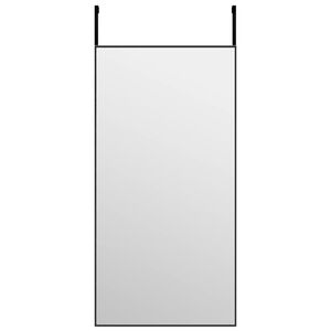vidaXL Lustro na drzwi, czarne, 40x80 cm, szkło i aluminium
