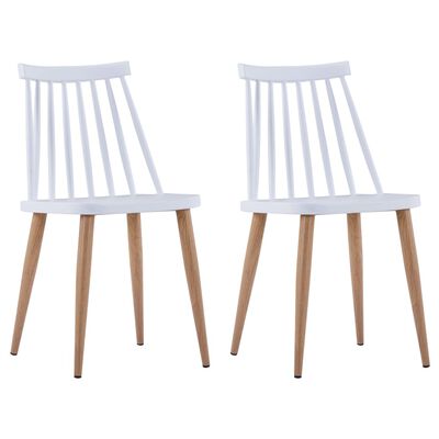 vidaXL Krzesła jadalniane, 2 szt., białe, plastik