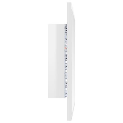 vidaXL Lustro łazienkowe LED, wysoki połysk, białe, 40x8,5x37cm, akryl