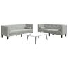 vidaXL Sofa do salonu 2 pcs Jasnoszary 194 x 74,5 x 70,5 cm Aksamit