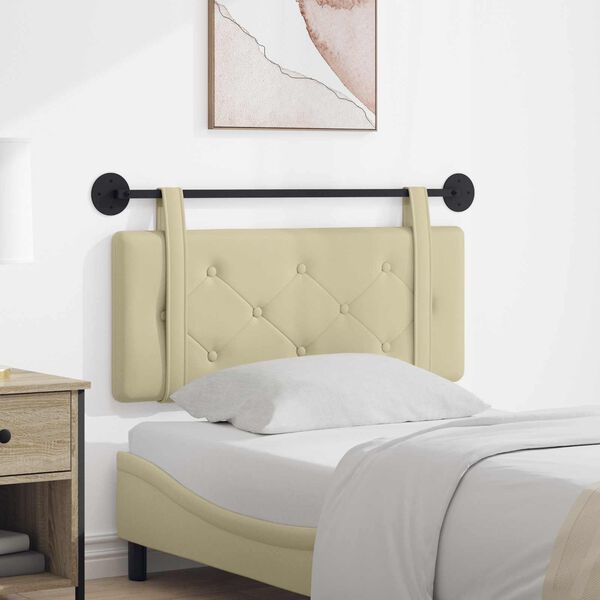 vidaXL Wisząca Głowa Kremowy 100 cm Sk&oacute;ra ekologiczna