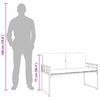 vidaXL Ławka Z Warstwą Drewnianą z poduszką Kremowy 114 x 55 x 77 cm