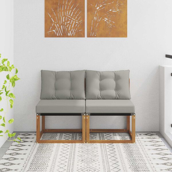 vidaXL 2 Sztuka Sofa środkowa na zewnątrz