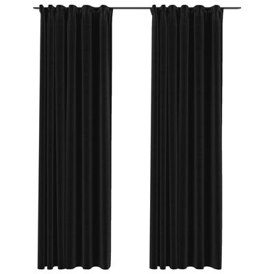 vidaXL Zasłony stylizowane na lniane, 2 szt., antracytowe, 140x245 cm