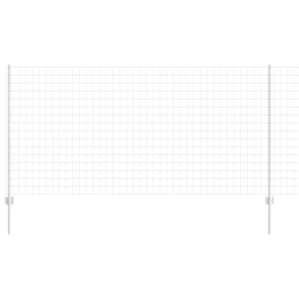vidaXL Ogrodzenie z słupkiem Srebrny 1,2 x 10 m Stal