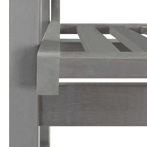 vidaXL Fotel bujany z poduszkami, szary, lite drewno akacjowe