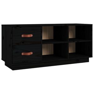 vidaXL Szafka na buty, czarna, 100x34x45 cm, lite drewno sosnowe