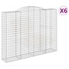 vidaXL Kosze gabionowe, 6 szt, 300x50x220/240 cm, galwanizowane żelazo
