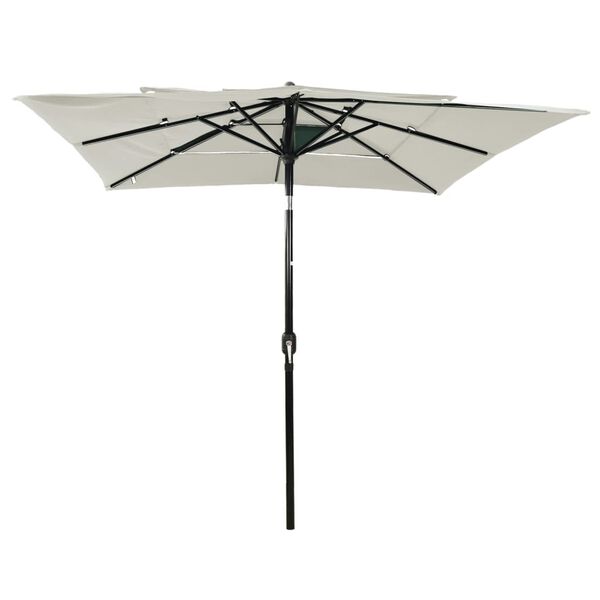 vidaXL 3-poziomowy parasol na aluminiowym słupku, piaskowy, 2,5x2,5 m