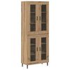 vidaXL Highboard 2 pcs Dąb rzemieślniczy Drewno inżynieryjne i szkło