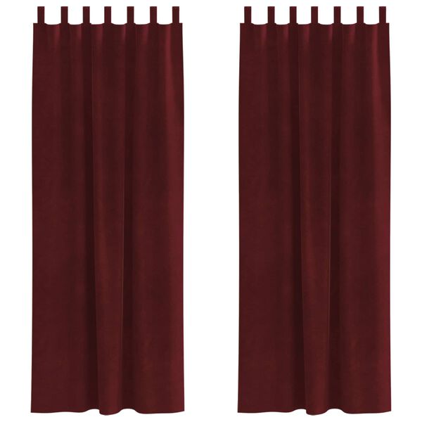 vidaXL Zasłony zaciemniające 2 pcs Czerwone wino 140 x 245 cm Aksamit