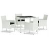 vidaXL 5-cz. zestaw mebli ogrodowych z poduszkami, biały, polirattan