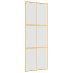 vidaXL Drzwi przesuwne, złote, 76x205 cm, mrożone szkło ESG, aluminium