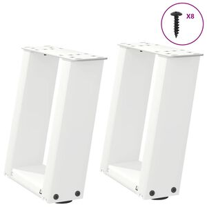 vidaXL Nogi do stolika kawowego w kształcie litery U 2 szt. Białe 30x(30-31) cm Stal