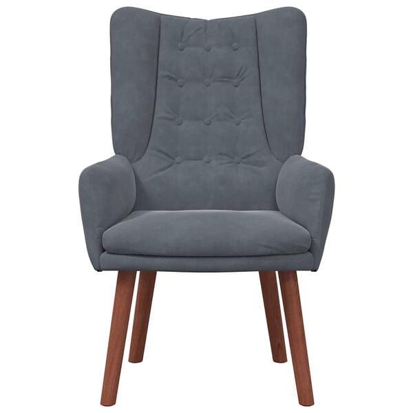 vidaXL fotel Ciemnoszary 63 x 67 x 94 cm Aksamit