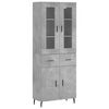 vidaXL Witrynka, szarość betonu 69,5x34x180 cm materiał drewnopochodny