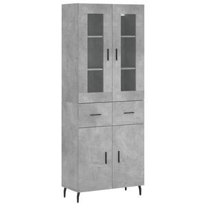 vidaXL Witrynka, szarość betonu 69,5x34x180 cm materiał drewnopochodny