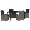 vidaXL Zestaw do jadalni w ogrodzie 5 pcs Szary Polirattan
