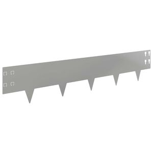 vidaXL Krawężnik do trawnika 30 szt. 100 x 20 cm Stal srebrny