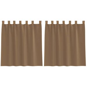 vidaXL Zasłony woalowe z pętelkami 2 szt. Jasnobrązowe 140x140 cm