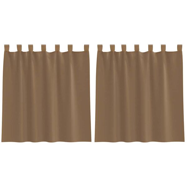 vidaXL Zasłony woalowe z pętelkami 2 szt. Jasnobrązowe 140x140 cm