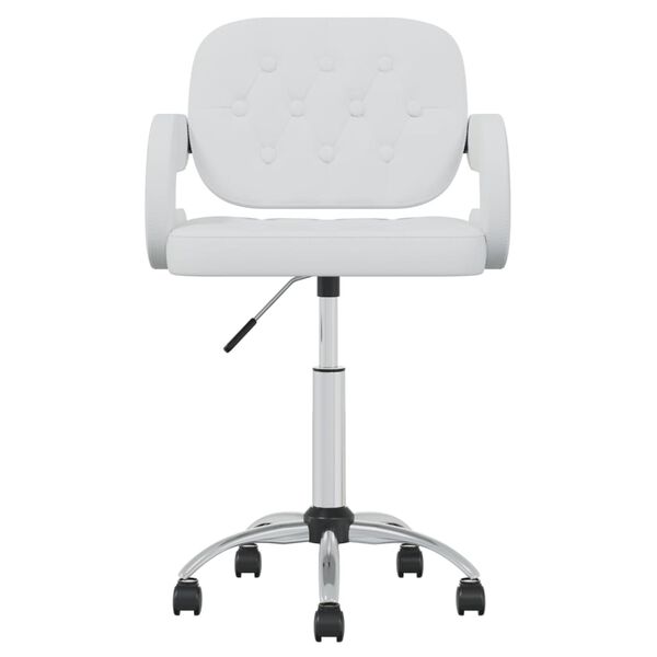 vidaXL Obrotowe krzesła stołowe, 4 szt., białe, obite sztuczną sk&oacute;rą