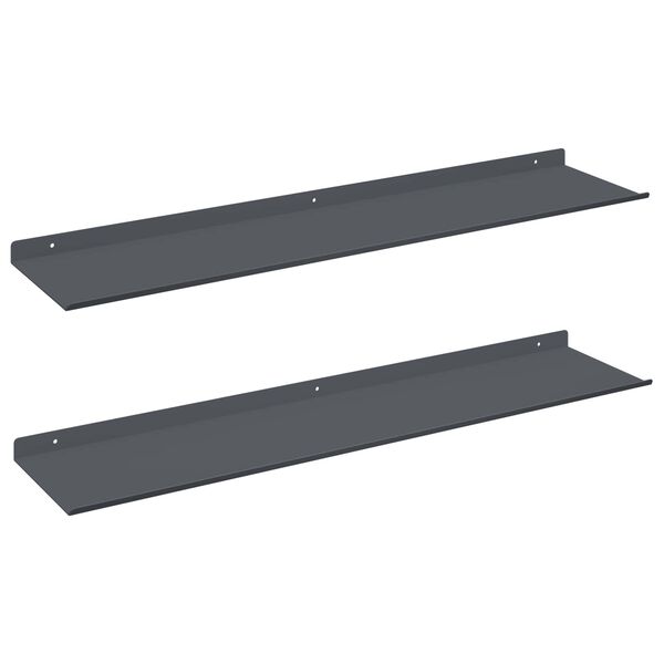 vidaXL P&oacute;łka wisząca 2 pcs Antracyt 80 x 18 x 2,5 cm Stal