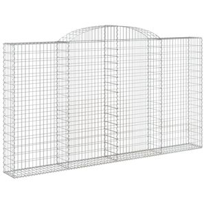 vidaXL Łukowaty kosz gabionowy 300x30x160/180 cm, galwanizowane żelazo