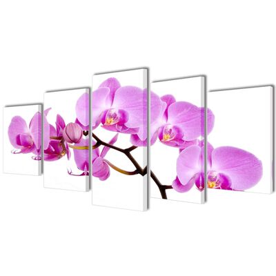 Zestaw obrazów Canvas 100 x 50 cm Orchidea