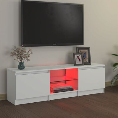 vidaXL Szafka pod TV z oświetleniem LED, biała, 120x30x35,5 cm