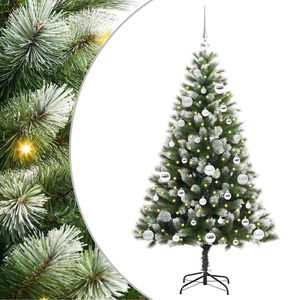 vidaXL Sztuczna Choinka z Zawiasami i Pokryciem Śniegiem 150 LED