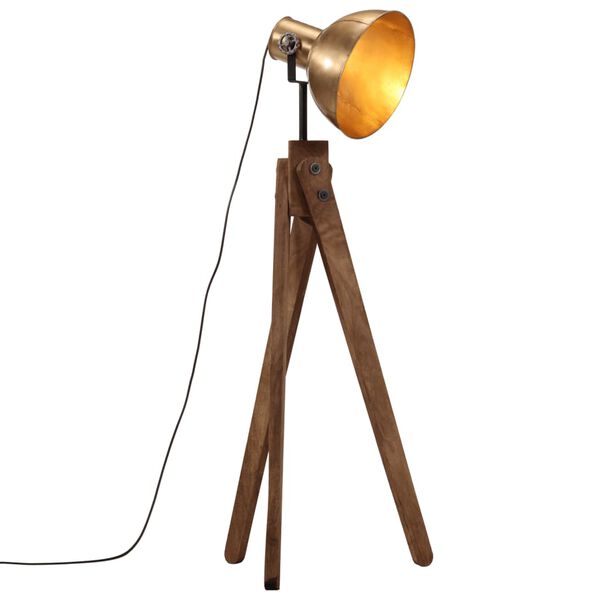vidaXL Lampa stojąca, 25 W, antyczny mosiądz, 45x45x120 cm, E27