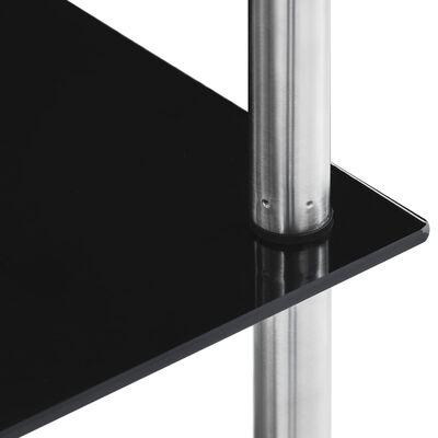 vidaXL 5-poziomowy regał, czarny, 40x40x130 cm, szkło hartowane
