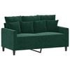 vidaXL Sofa 2-osobowa, ciemnozielona, 120 cm, tapicerowana aksamitem