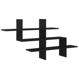 vidaXL Półka wisząca, czarny dąb, 124,5x18x60,5 cm