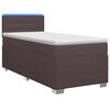 vidaXL Ł&oacute;żko Box Spring z materacem i LED Ciemny brąz 90 x 190 cm