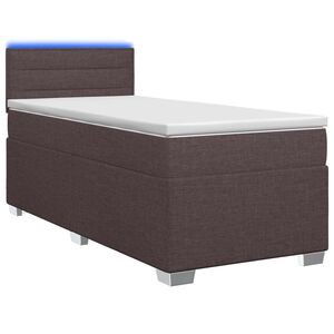 vidaXL Ł&oacute;żko Box Spring z materacem i LED Ciemny brąz 90 x 190 cm