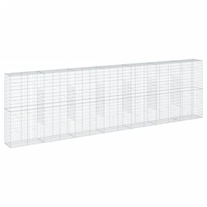 vidaXL Kosz gabionowy z pokrywą, 700x50x200 cm, galwanizowane żelazo