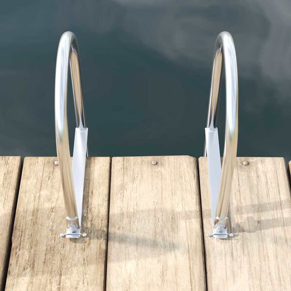 vidaXL Drabinka dokowa 4-stopniowa Srebrny 45 &times;11,5 &times;162 cm Aluminium