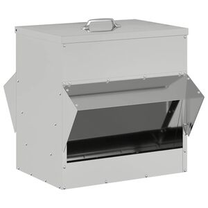 vidaXL Karmnik dla kur srebrny 40,5 x 45 x 41 cm 20 kg Stal ocynkowana