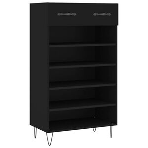 vidaXL Szafka na buty, czarna, 60x35x105 cm, materiał drewnopochodny