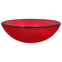 vidaXL Umywalka ze szkła hartowanego, 42x14 cm, czerwona