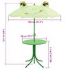 vidaXL 3-cz. dziecięcy zestaw mebli do ogrodu, z parasolem, zielony