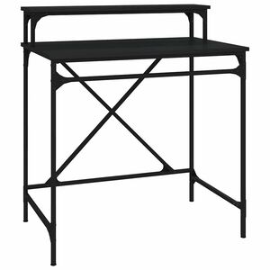 vidaXL Biurko, czarne, 80x50x90 cm, materiał drewnopochodny i żelazo