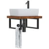 vidaXL P&oacute;łka ścienna pod umywalkę, stal i lite drewno dębowe